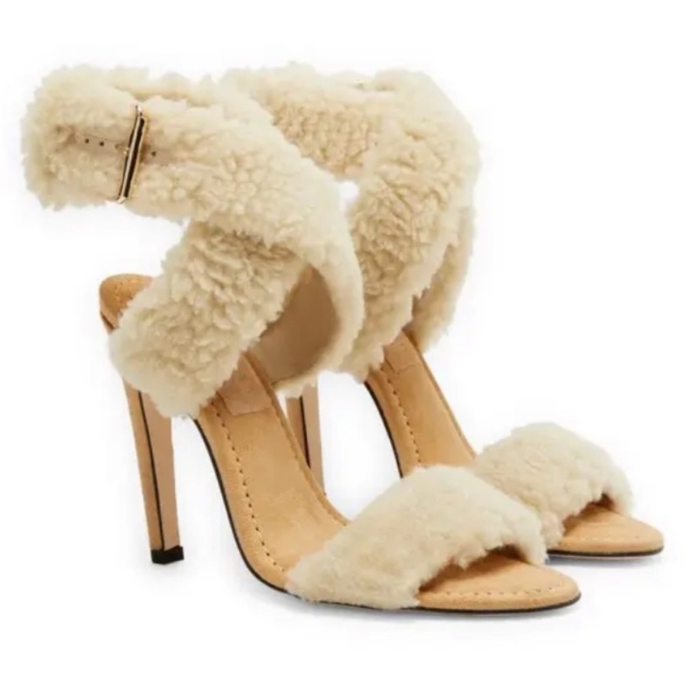GOOD AMERICAN Sherpa Heels Wraparound Boho Chi Stylish #Kardashian Size 6.5 5.5